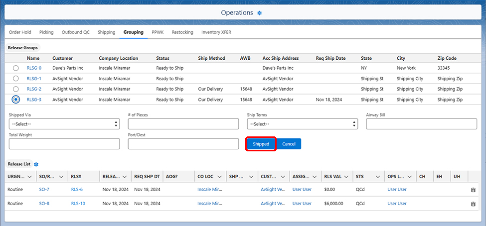 Working with Outbound Shipments